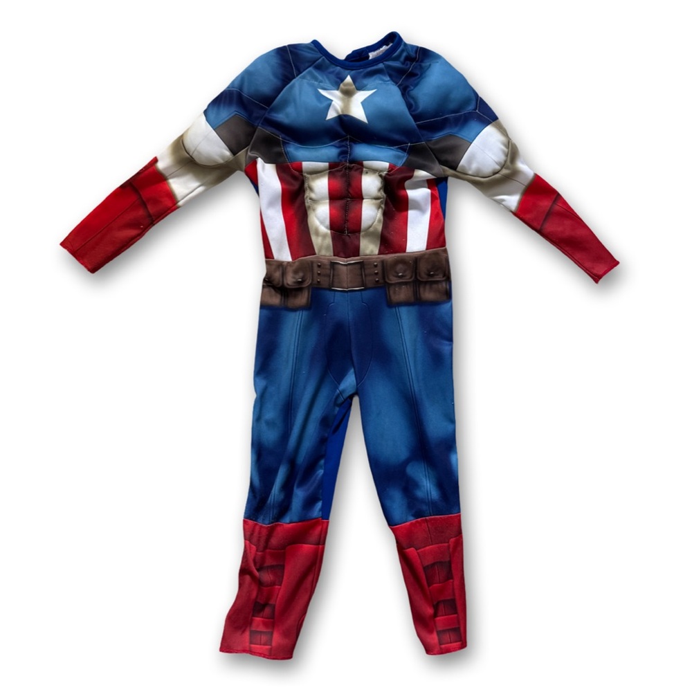 Kids Captain America Superhero Costume - Red, Blue, White